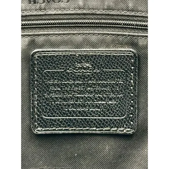 Coach Black Leather Turnlock Tote | Large Crossgrain Shoulder Bag - Picture 5 of 6